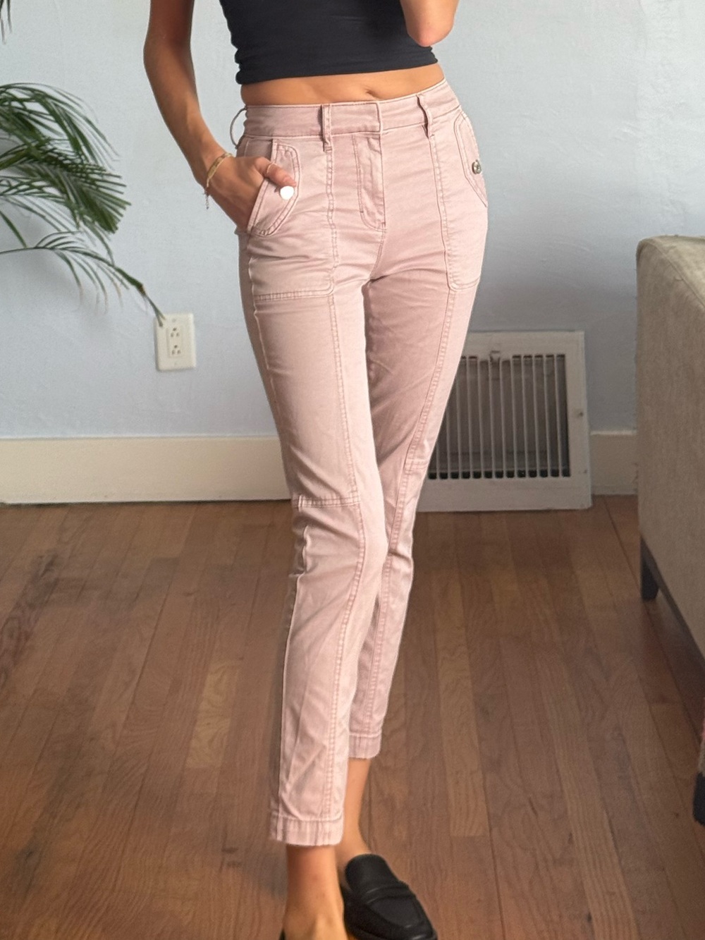 White House Black Market Blush Cropped Slim Ankle Pants